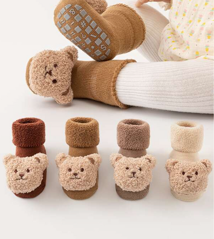 4 pairs Infant Anti-slip Learning Walking Socks