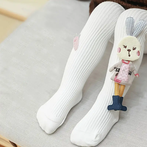 Girl's White Rabbit Pantyhose Easter Leggings