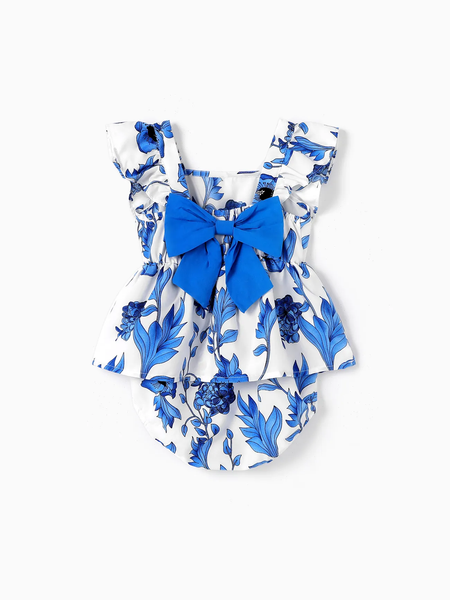 (Mommy and Me) Floral Hem Strap Dress