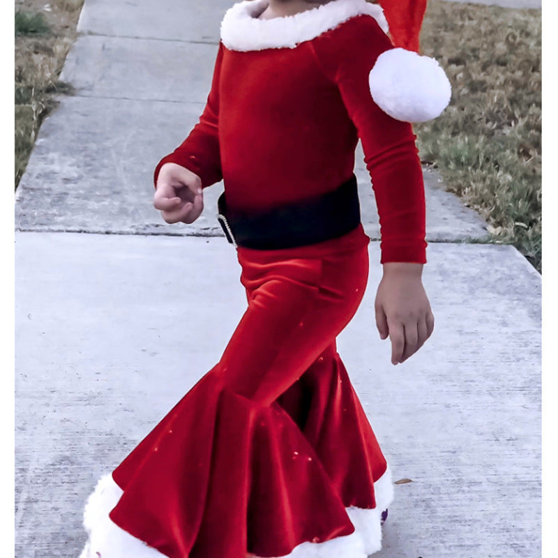 red velvet santa dress Authentic Santa corset dress with fluffy skirt, red Christmas velvet dress.  Mini Santa Dress