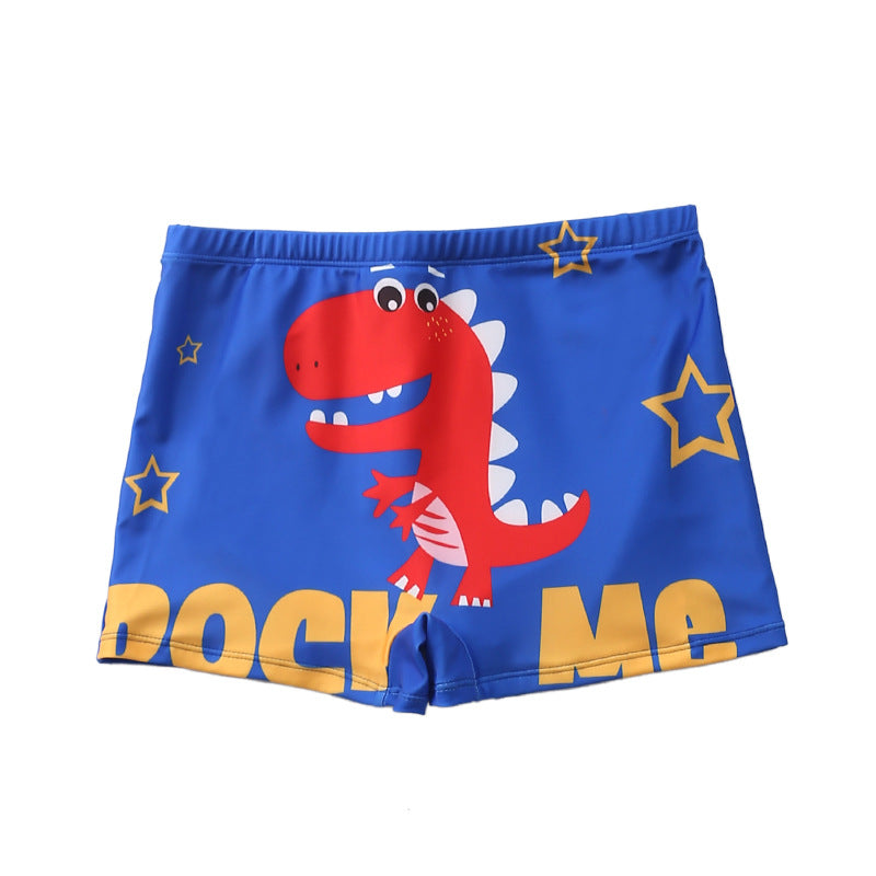 S6084 - Red Dinosaur Rock Swim Shorts