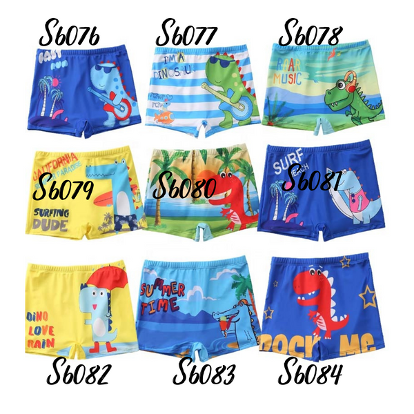S6080 - Animal Printed Boys Trunks Swim Shorts