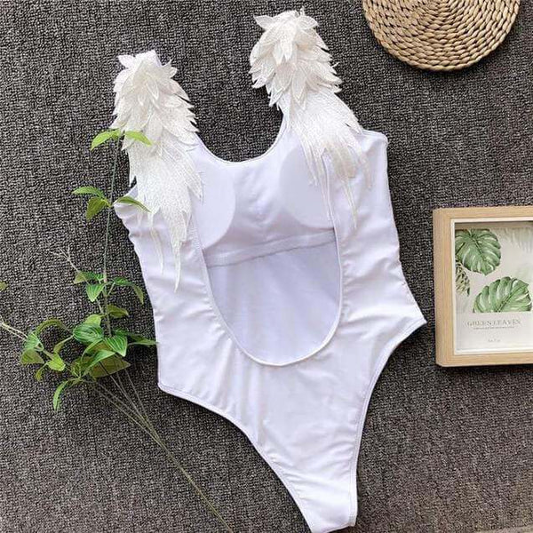Matching Mother Daughter Angel Wings Swimsuit - White